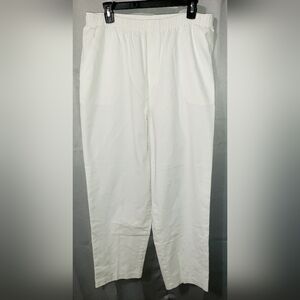 Women's Cabin Creek White Relaxed Fit Elastic Waist Pants Sz 16